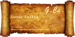 Genda Csilla névjegykártya